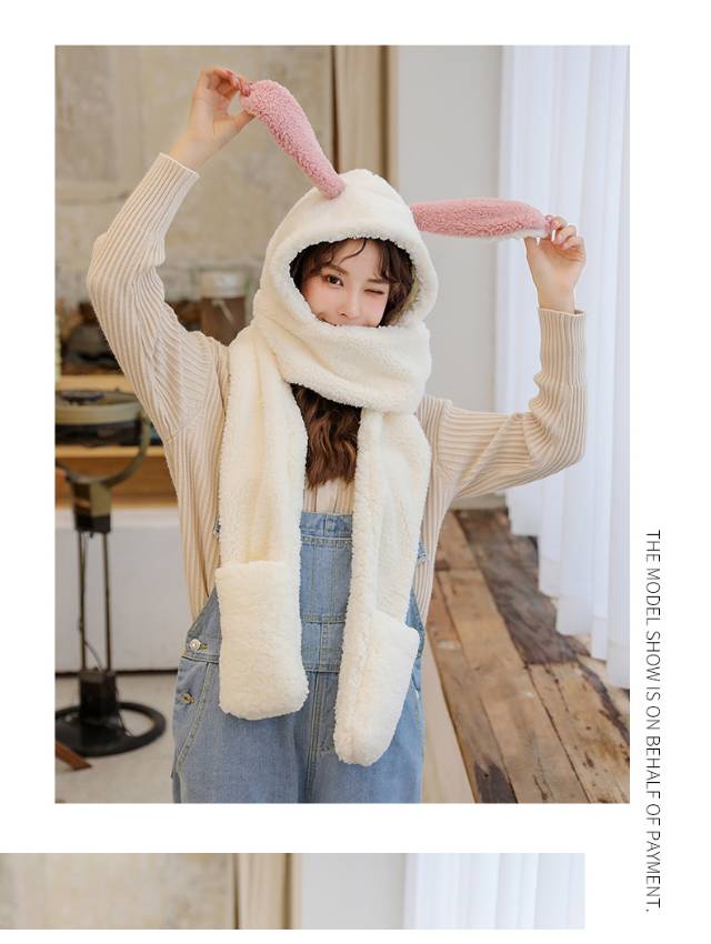 Rabbit Ear Three-piece set, a warm, fashionable and soft cotton bestseller, factory direct sales details Picture