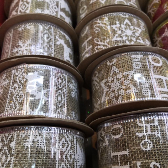 圣诞丝带包装厂家直销包装工艺装饰品套盒，4cm×3码，20个一盒，400个一件细节图