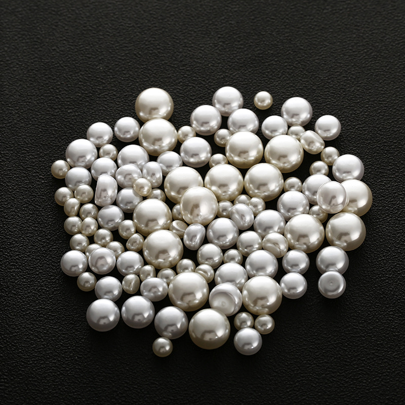 Wholesale of high-quality 6-16mm ABS pearl flat-bottomed semi-circular imitation pearl mobile phone DIY accessories and nail art materials Specification image