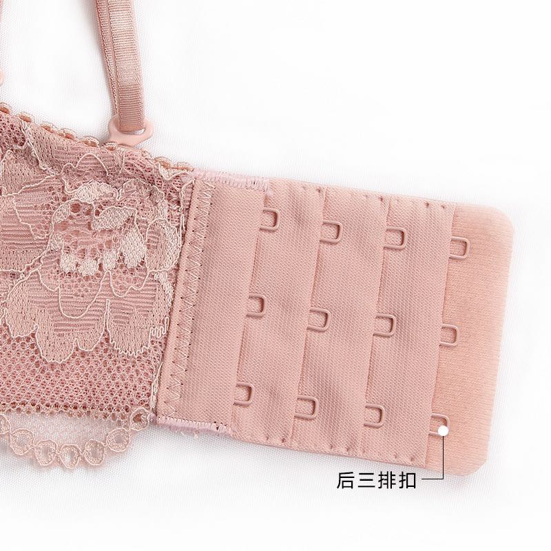 内衣女聚拢小胸显大无钢圈调整型胸罩性感上托收副乳厚款蕾丝文胸套装细节图