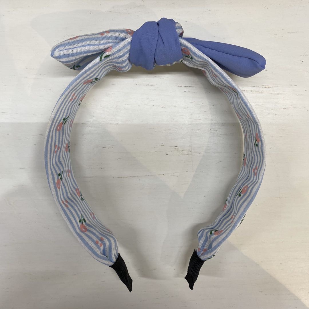 热销新款清爽夏季碎花蝴蝶结布艺女士头箍