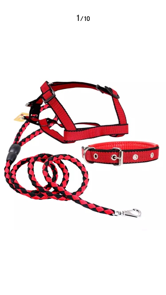 Red vintage woven thickened pet leash