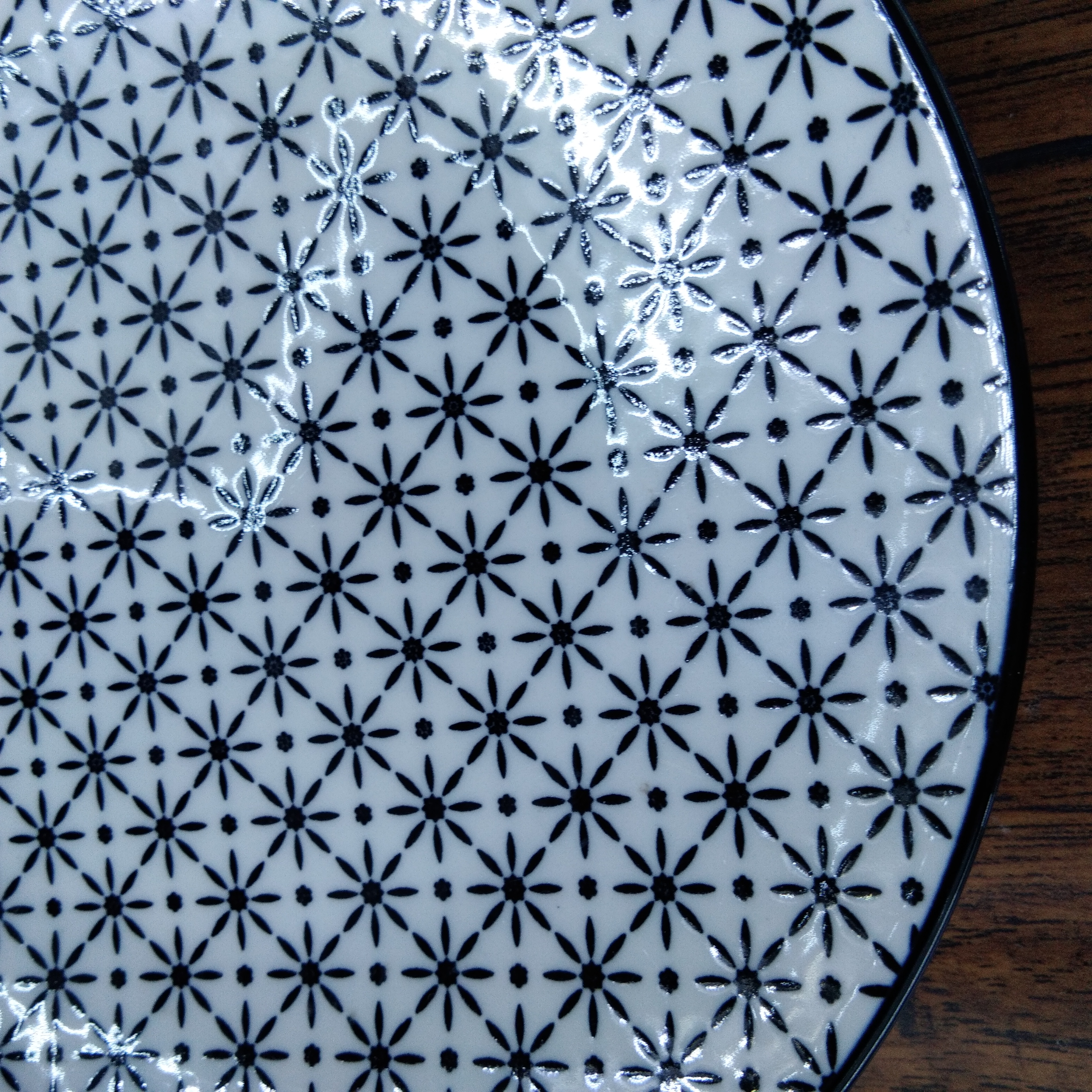 日式和风釉下彩手绘陶瓷饭碗餐厅餐具8.5寸平盘细节图