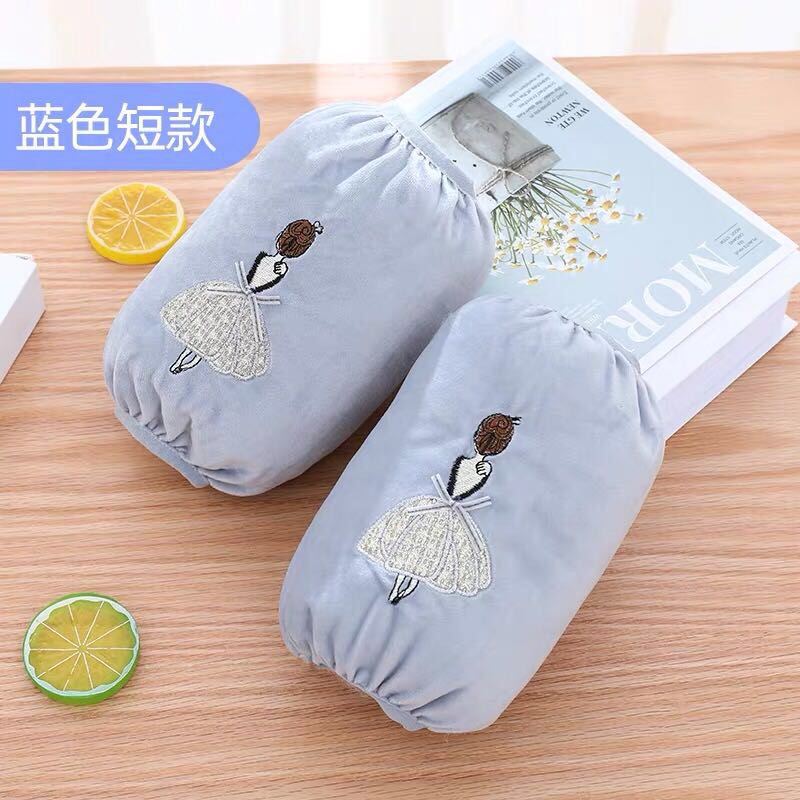 Short, cute, winter loose, stain-resistant and protective sleeves for women, pure cotton sleeves for adult work, long sleeves for students