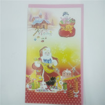 七彩水晶圣诞贺卡深深祝福大号贺卡机关单位员工花卉平板祝福卡片