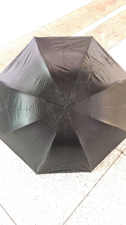 Three-fold black vinyl ultra-light large-flower umbrella Specification image