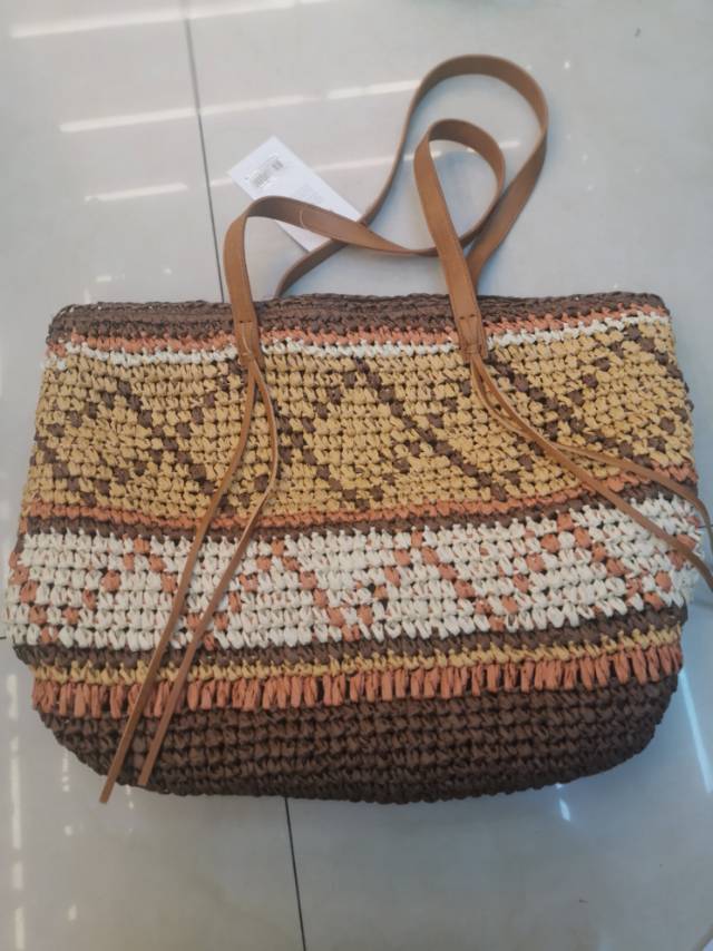 Women's Bag Paper Rope Woven Soft Casual Beach Bag Straw Bag Shoulder Bag