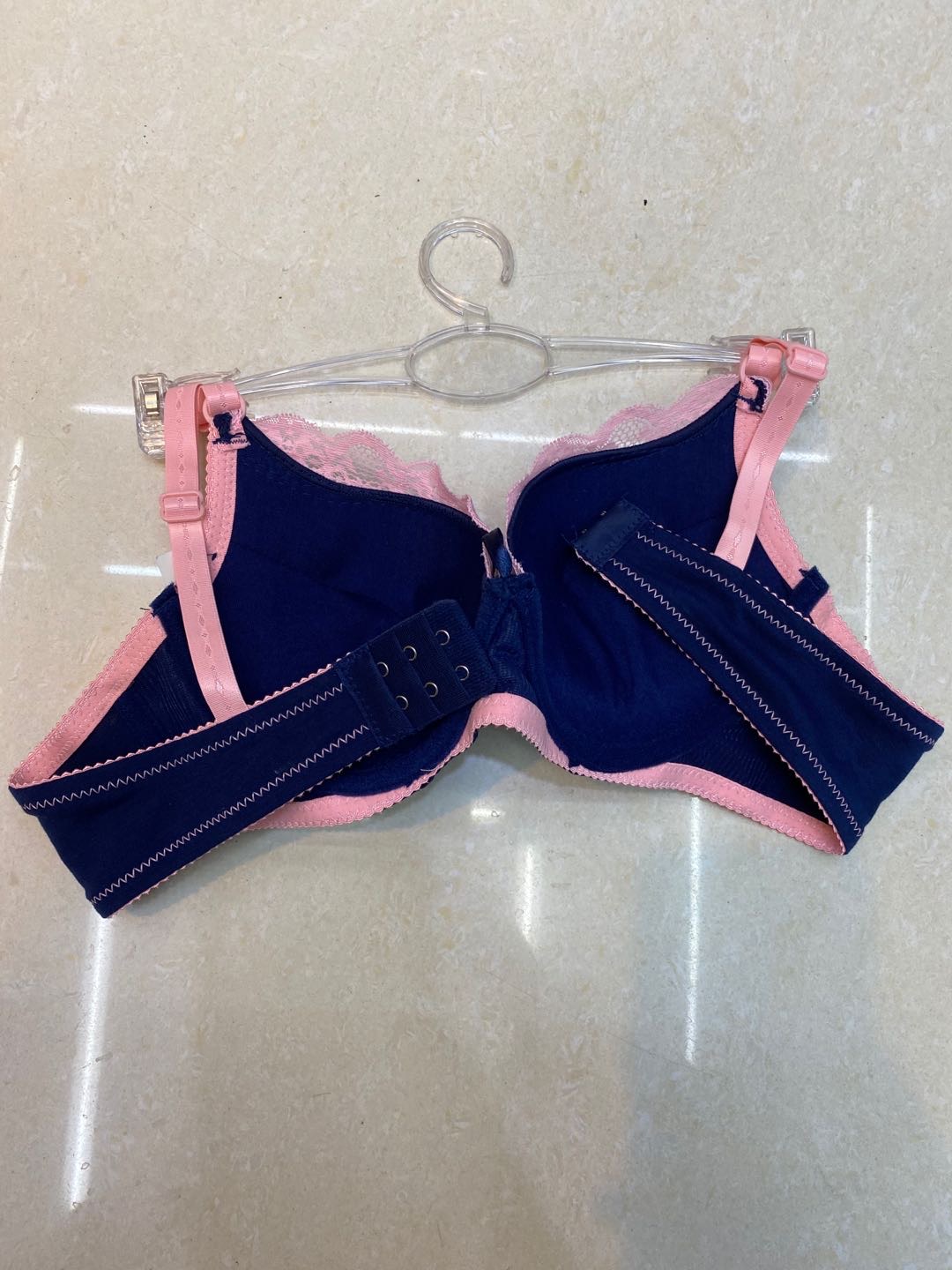 Women's Plus Size Bra Underwear Blue Cup Pink Lace Series details Picture