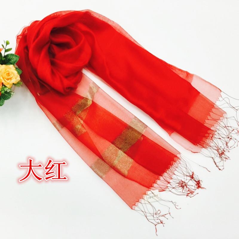 New silk scarf Organza European and American decorative dress silk scarf summer beach sun protection shawls manufacturers wholesale thumbnail