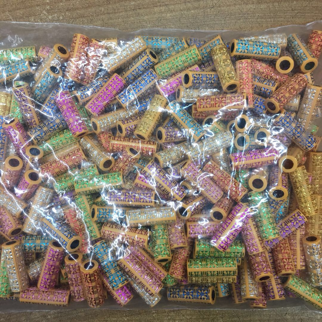 厂家直销亚克力电镀彩色手饰头饰配件桶珠