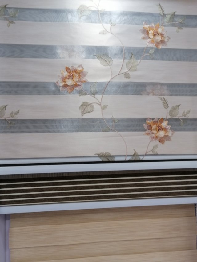 Embroidered soft gauze curtains for shading, hand-pulled lifting and roll-up waterproof curtains for offices, bathrooms, kitchens and bedrooms