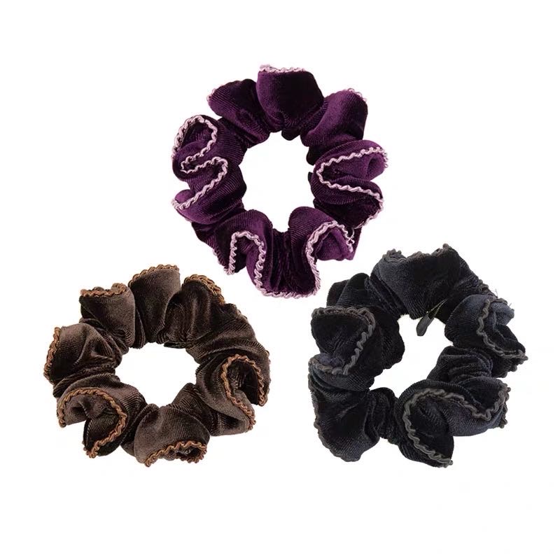 Han Edition Headdress Flower Velvet Fabric Hair Rope Hair Circle Tire A Hair Elastic Hair Bands Lovely Cloth With Elastic Yun Elegant High Elastic Twist Yarn Contracted Base Rope Hair With Hair Rope Tire Hair Accessories details Picture