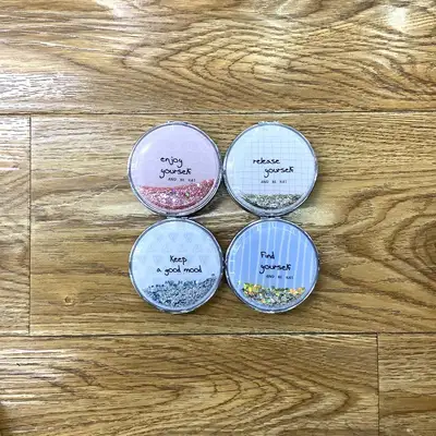 Net Red Quicksand Small Mirror Makeup Mirror Portable Folding Student Cute Cartoon