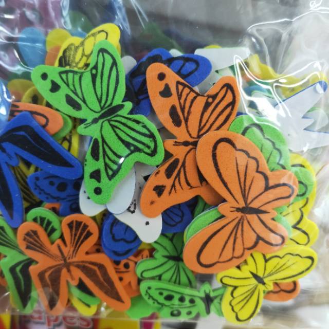 Student supplies: Self-adhesive foam stickers, butterfly stickers