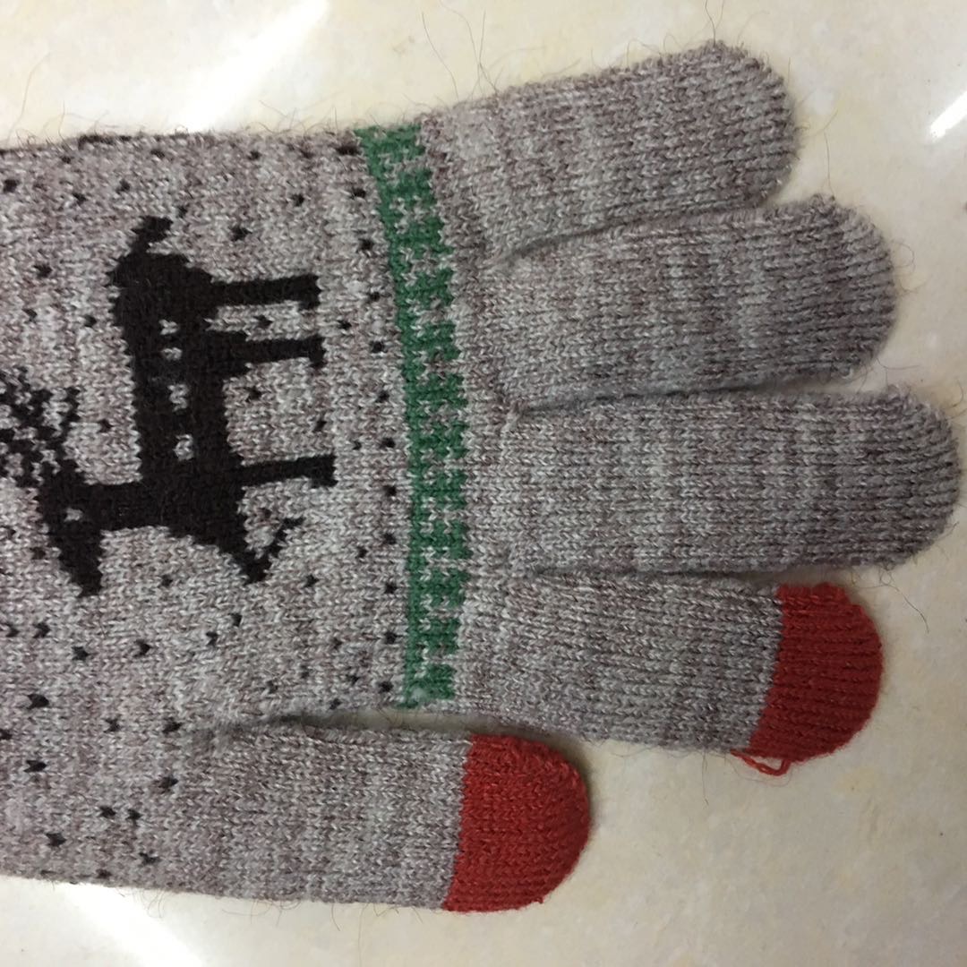 手套女士秋冬季韩版学生触屏手套可爱卡通加绒小鹿细节图