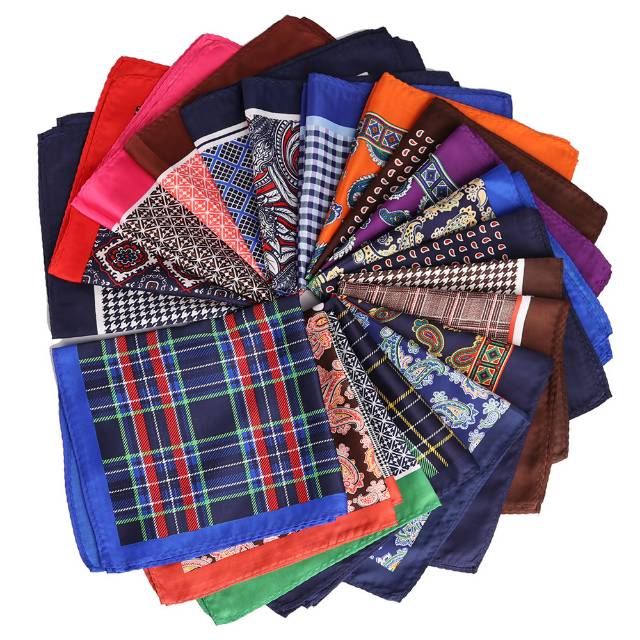 Men's business suit pocket towel foreign trade microfiber polyester cashew nut chequered square towel trend thumbnail