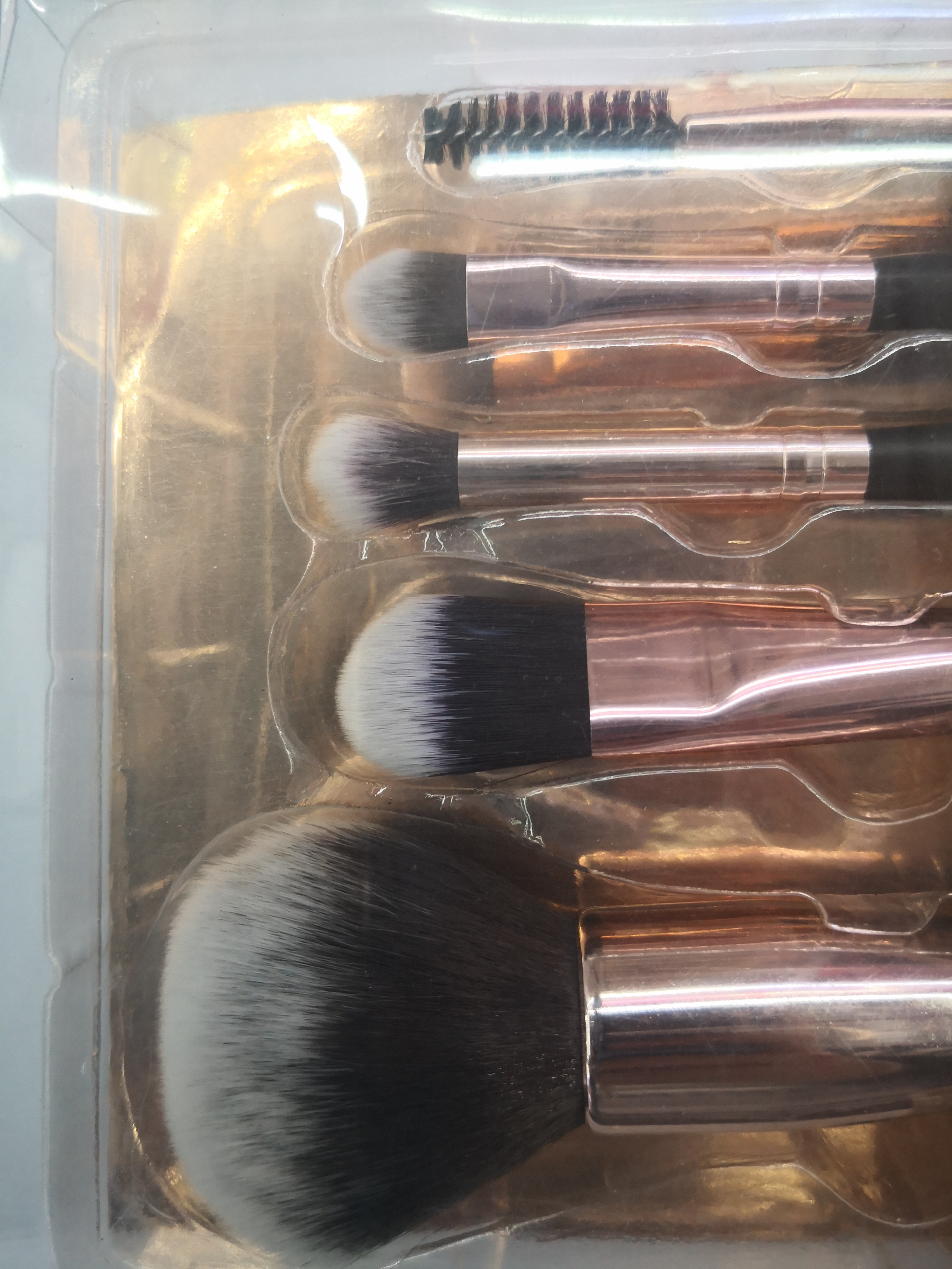 Five-piece set of black artificial fiber makeup brush and eye brush for beauty details Picture