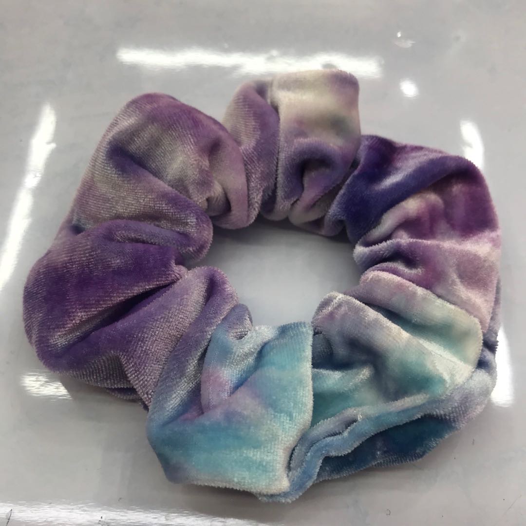 Korean velvet diamond velvet scrunchie tie-dye effect large colon asymptotic color scrunchie thumbnail