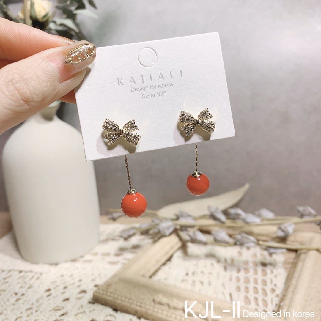 S925 Silver Pin Holiday Butterfly Earrings with diamond Long fringe earrings