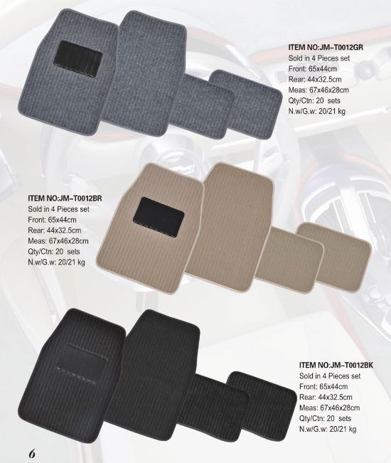 4S店黑色款地毯式通用汽车防滑脚垫四件套四季通用车用脚踩耐脏