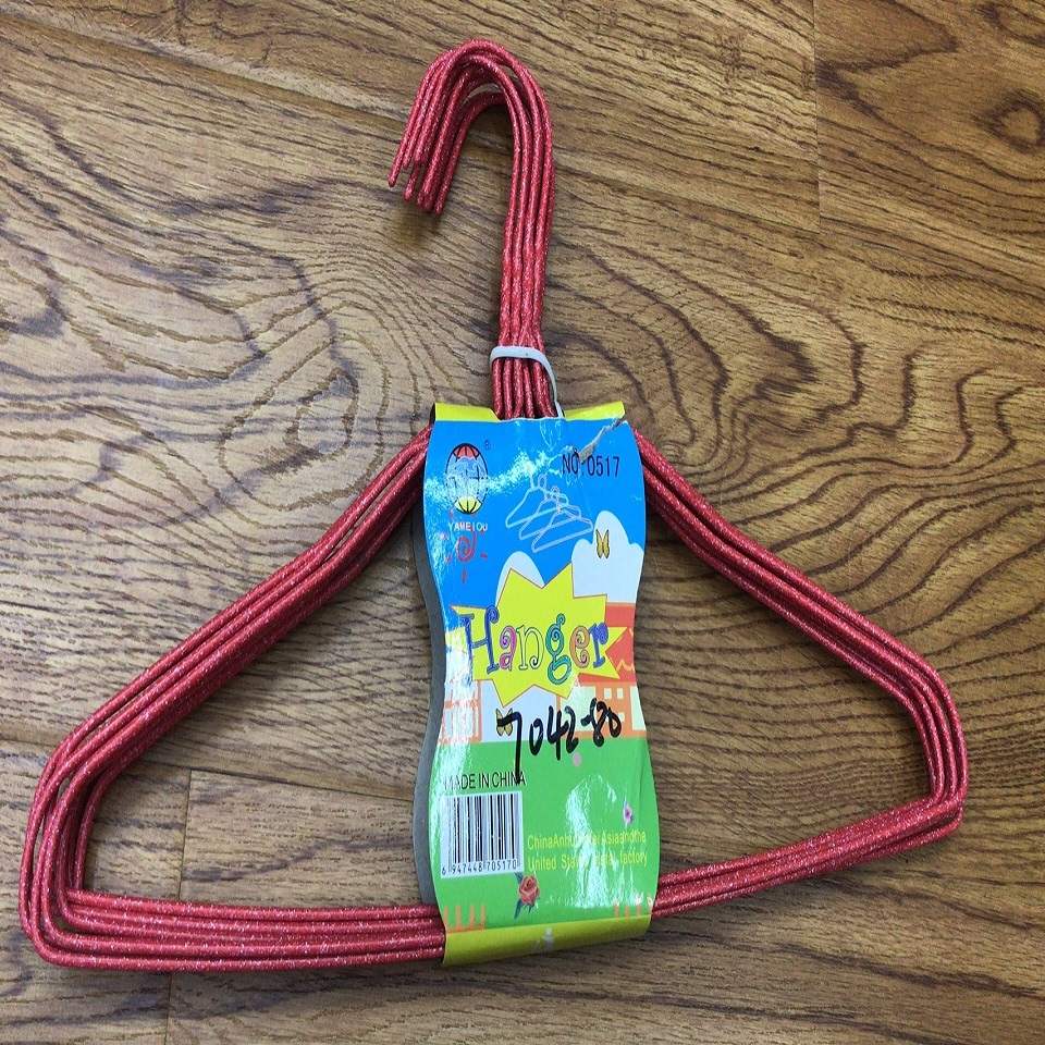 10 thickened plastic-coated human-shaped clothes hangers with anti-slip plastic coating details Picture
