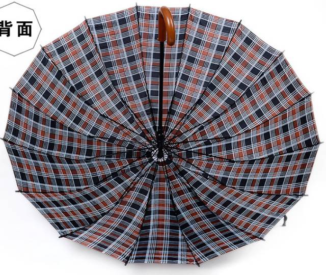 加大商务高尔夫伞户外自动长柄伞格子英伦男士创意晴雨伞批发厂家细节图
