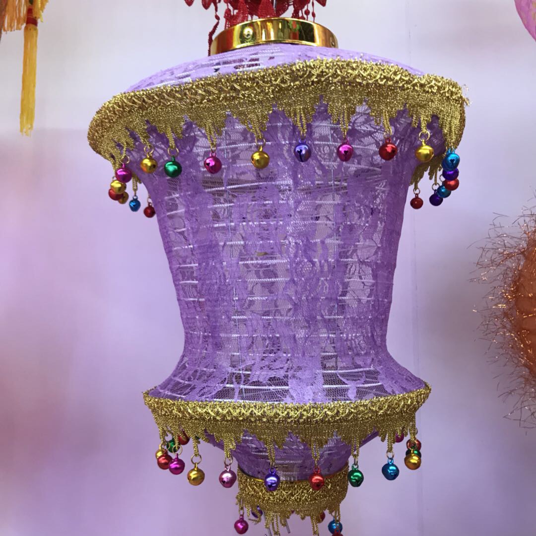 Color Lights Purple Light Face Small Ball Pendant Golden Border Design Colorful