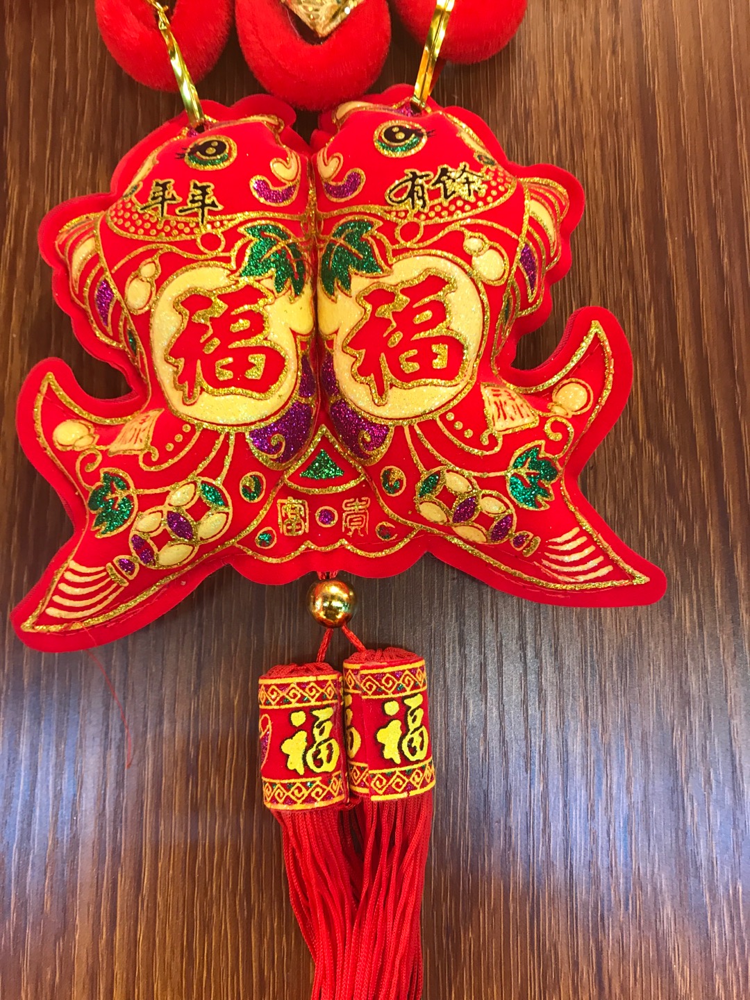 Jin Fu hanging fish carvings Festive and joyous Chinese knots Specification image