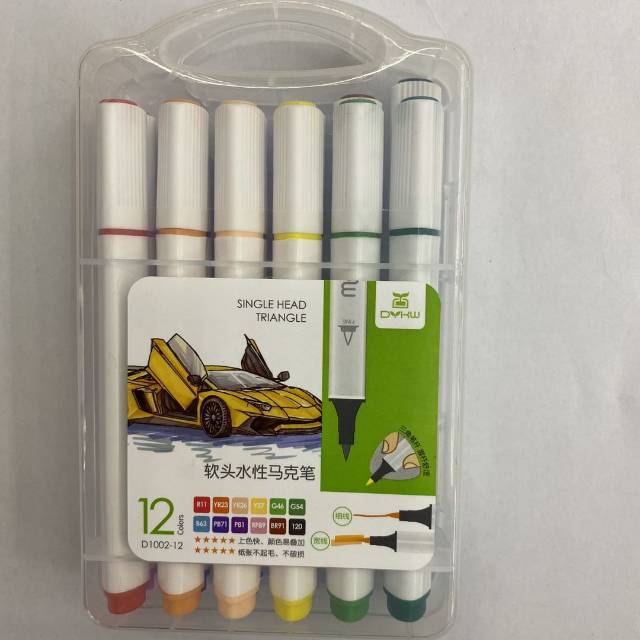 D1002 Water-based marker pen with soft tip, water-based set, is designed for children's painting, non-toxic and washable, and is specially designed for color watercolor art students Specification image