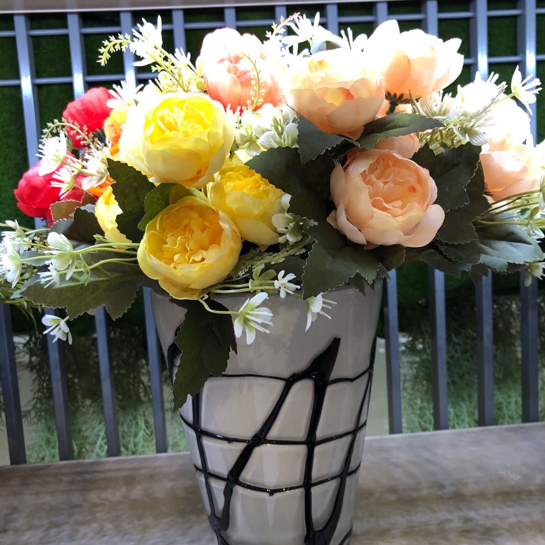 Six - headed peony simulation room table flowers thumbnail