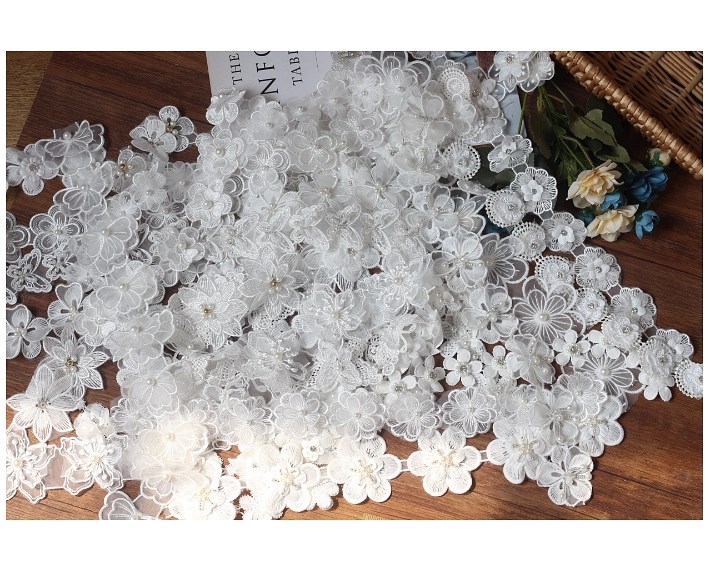 White Snowflake Embroidery Lace Diy Dress Decorative Skirt Lace Lace Trim Width 16Cm Specification drawing
