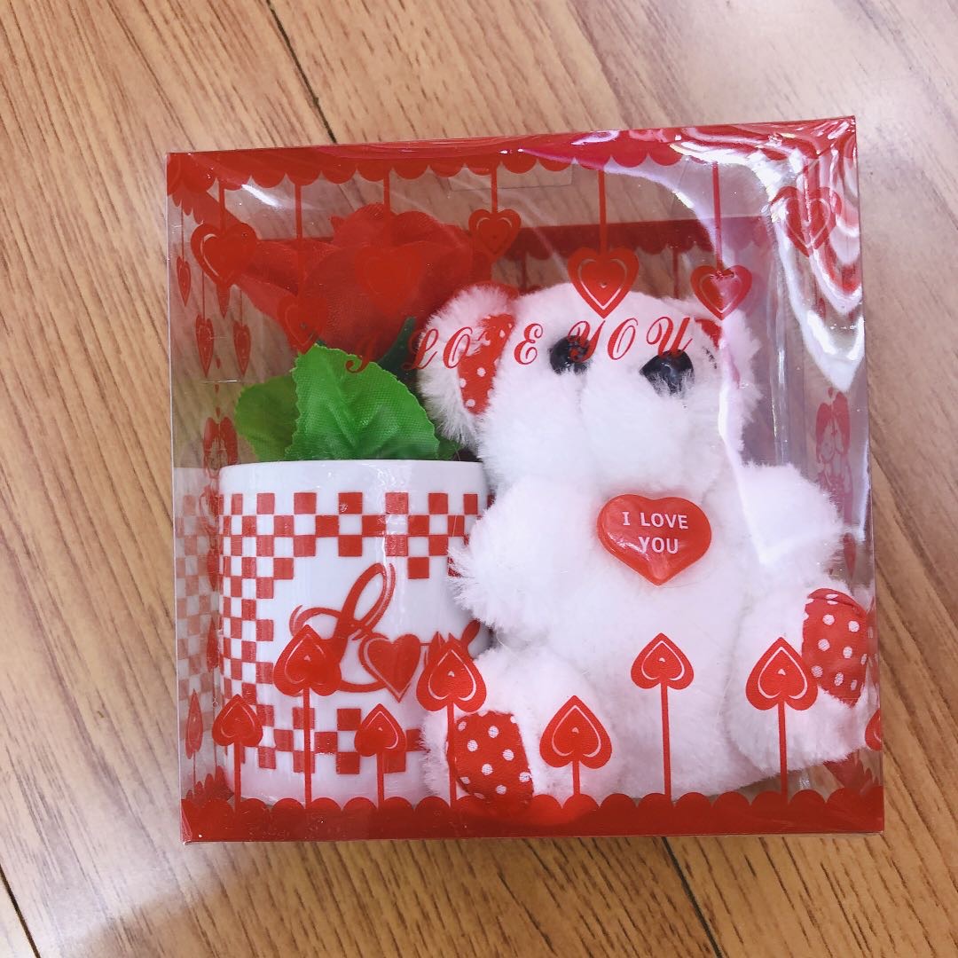 可爱泰迪熊公仔毛绒玩具熊家居装饰陶瓷杯套盒厂家直销图