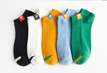 100% cotton solid color boat socks, shallow end socks, spring/summer socks thumbnail