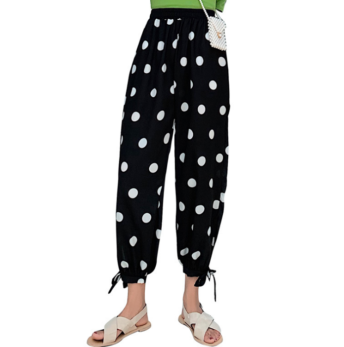 Wide-leg women's 9-inch pants 2019 Spring/Summer new style Korean high-waisted pants Specification image