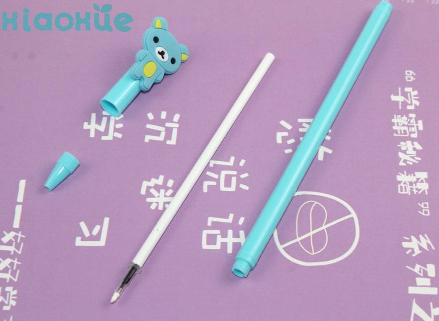 创意中小学生文具学习用品0.5mm中性笔水笔可爱小熊黑色中性笔3只装产品图