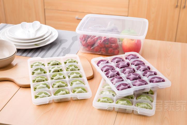 不粘底冷冻混沌饺子盒冰箱保鲜收纳盒