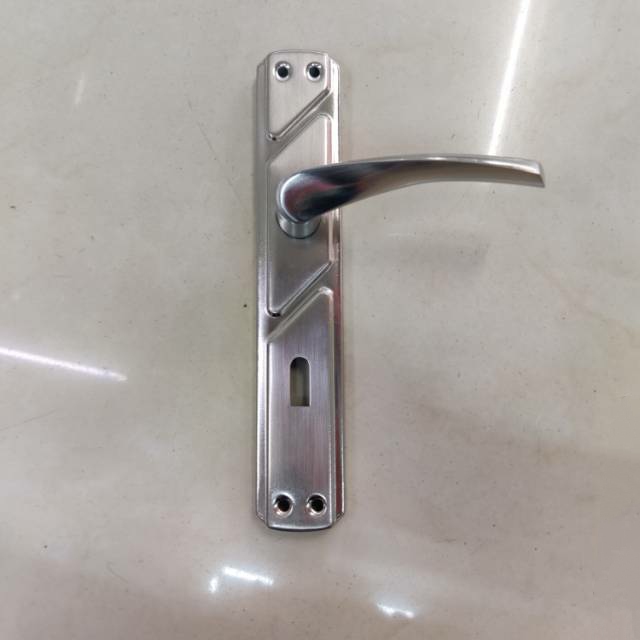 卫生间门锁无钥匙家用通用型铝合金厕所洗手间浴室室内门执手门锁银色