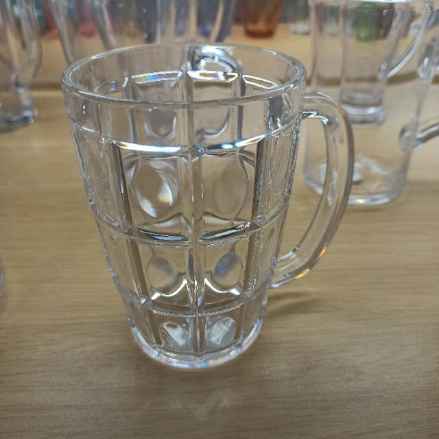 亚克力扎啤杯加厚ktv啤酒杯塑料带把菠萝杯水杯茶杯