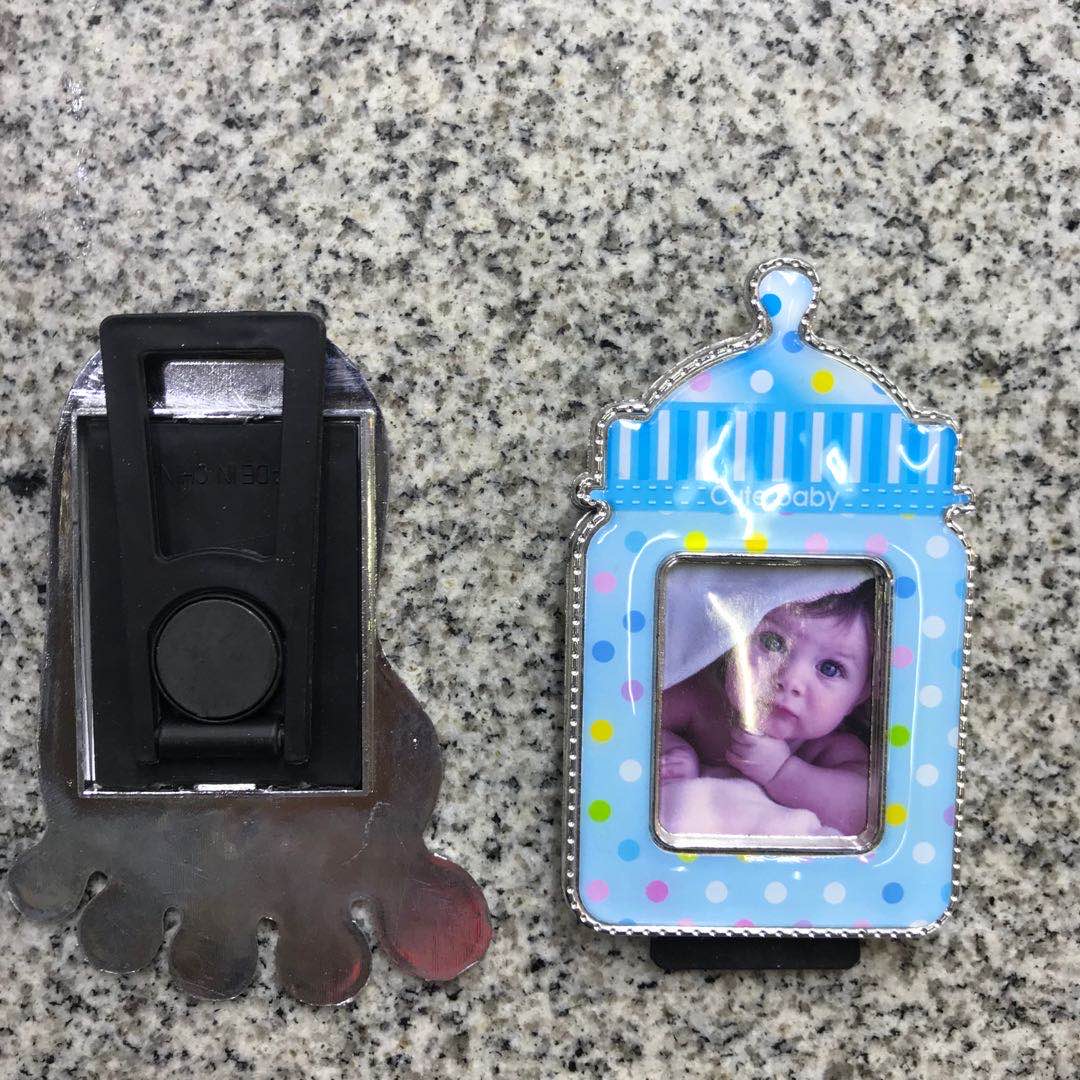 玻璃相框相夹可爱婴儿脚印奶瓶玻璃相框工厂直销批发产品图