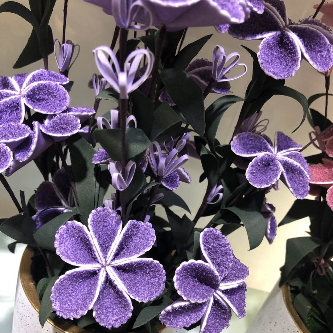 Factory Direct Fabric Crown Iris Pot Manual Living Room Home Table Decoration Flower Simulation Flower Fake Flower details Picture
