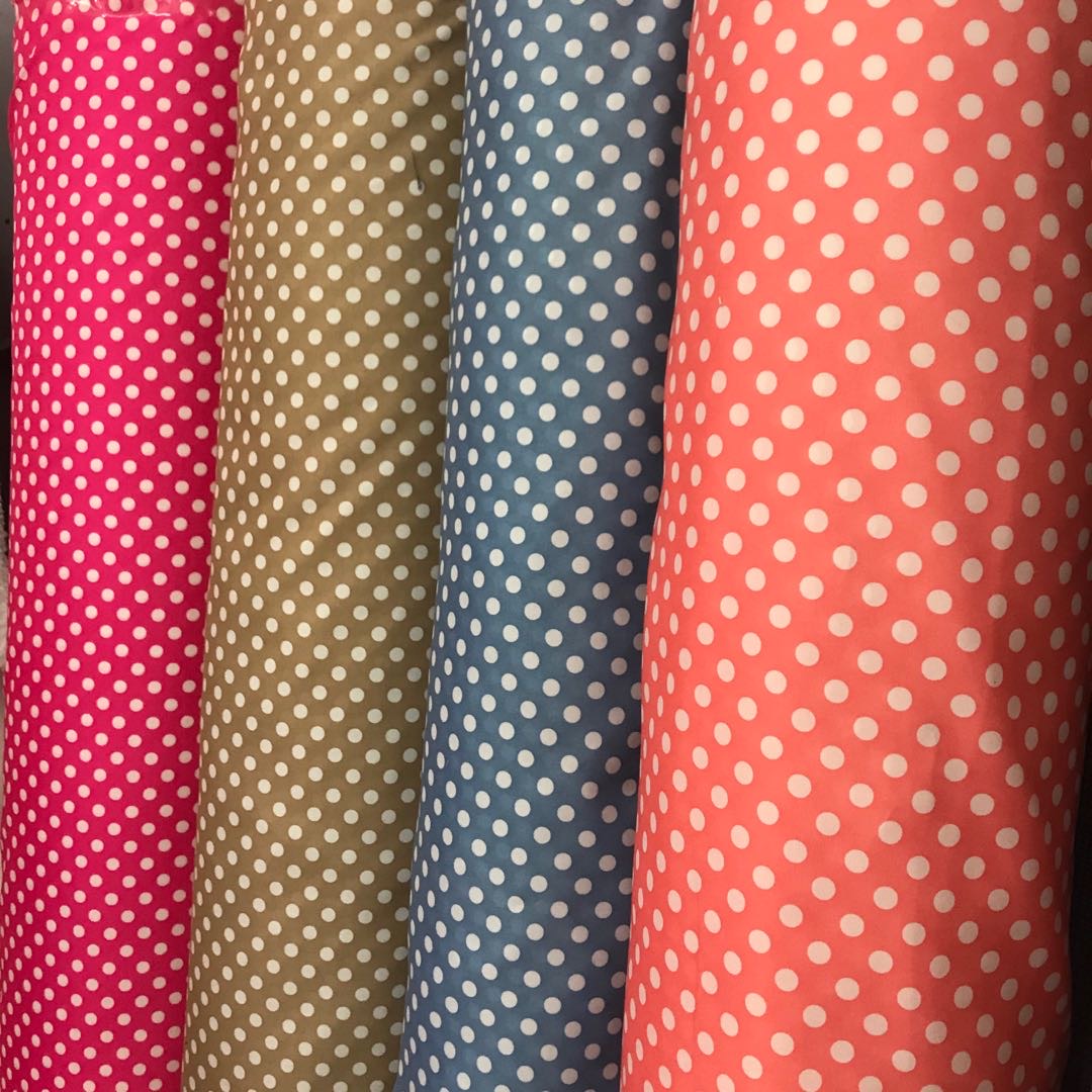 Milled Transfer Printed Polka Dot Fabric In Stock