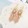 韩国复古奢华金色链条红色水晶坠子大红宝石合金镂空女气质耳饰细节图