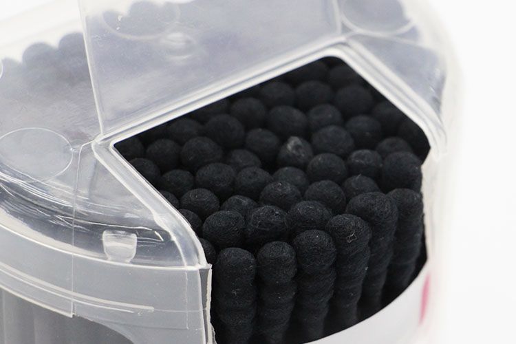 Disposable Paper Rod Elastic Cover Black Cotton Swab 200 Installation Factory Direct Sales Of Xinhuilai Cotton Swab Factory details Picture