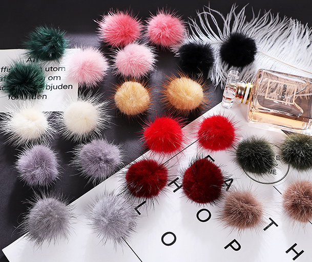 diy饰品配件/服装辅料3cm水貂毛毛球正品 皮草辅料 水貂毛产品图