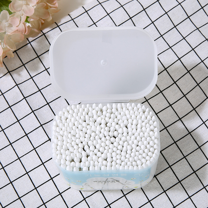 精品店货源300支磨砂盒高级纸棒化妆用多头型黑白彩色纸棒棉签产品图