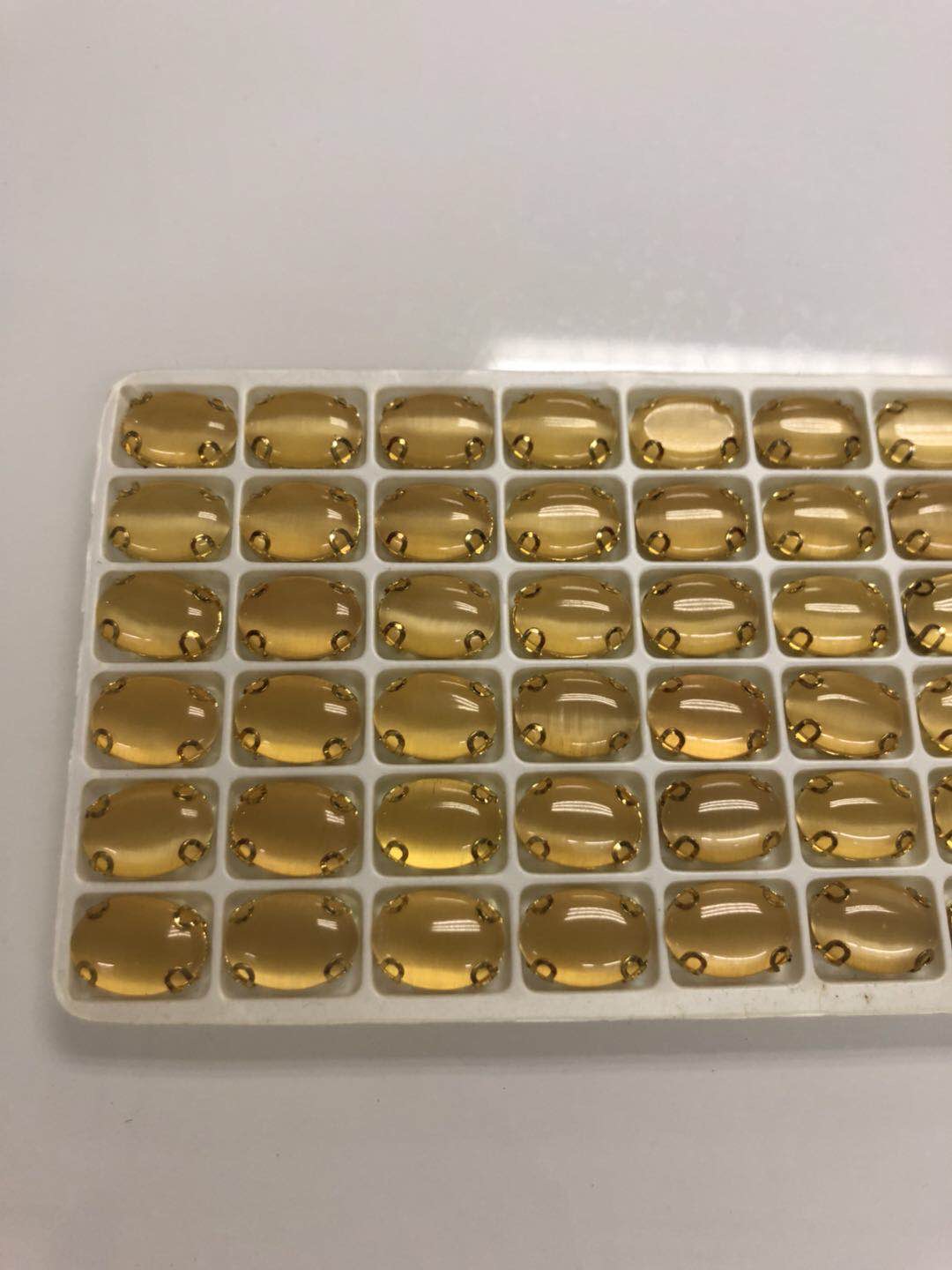 乔日辅料厂家直销钢电镀黄色石头，手缝钻DIY产品