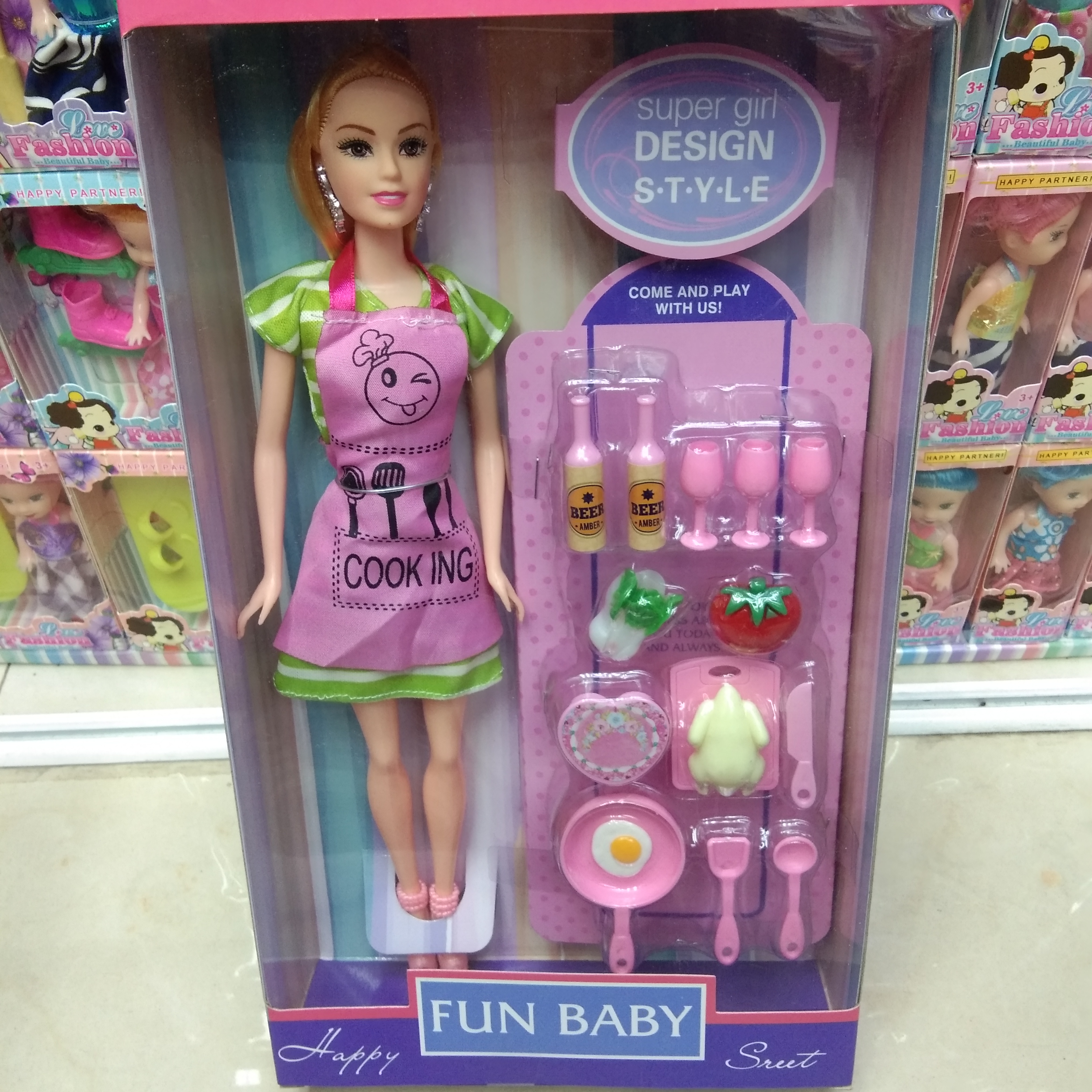 时尚可爱塑料儿童益智玩具女孩酒巴调酒娃娃
