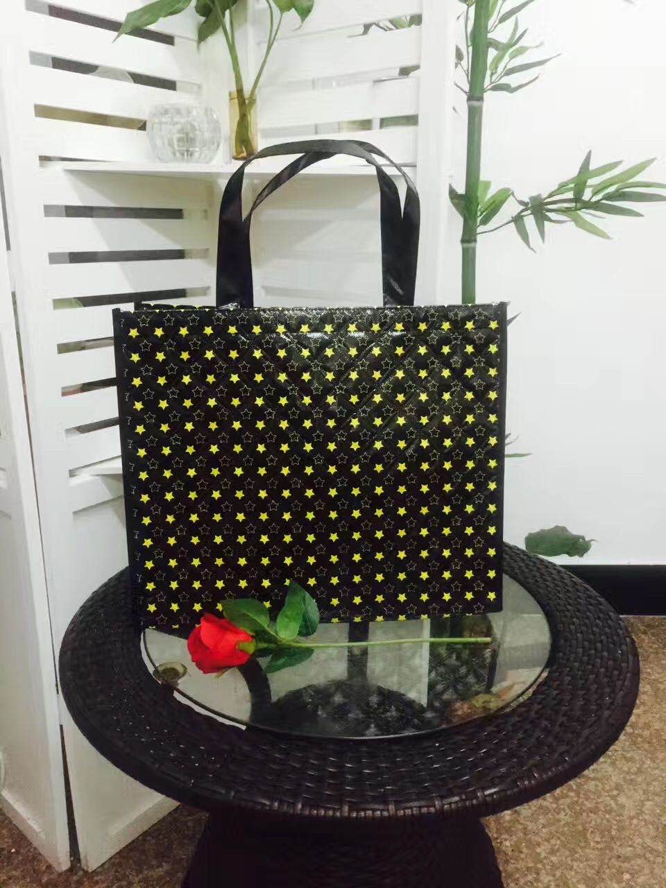 Star Non-Woven Bag Tote Bag Environmental Protection Bag Shopping Bag Waterproof Plus Cotton Laser Film Travel Bag