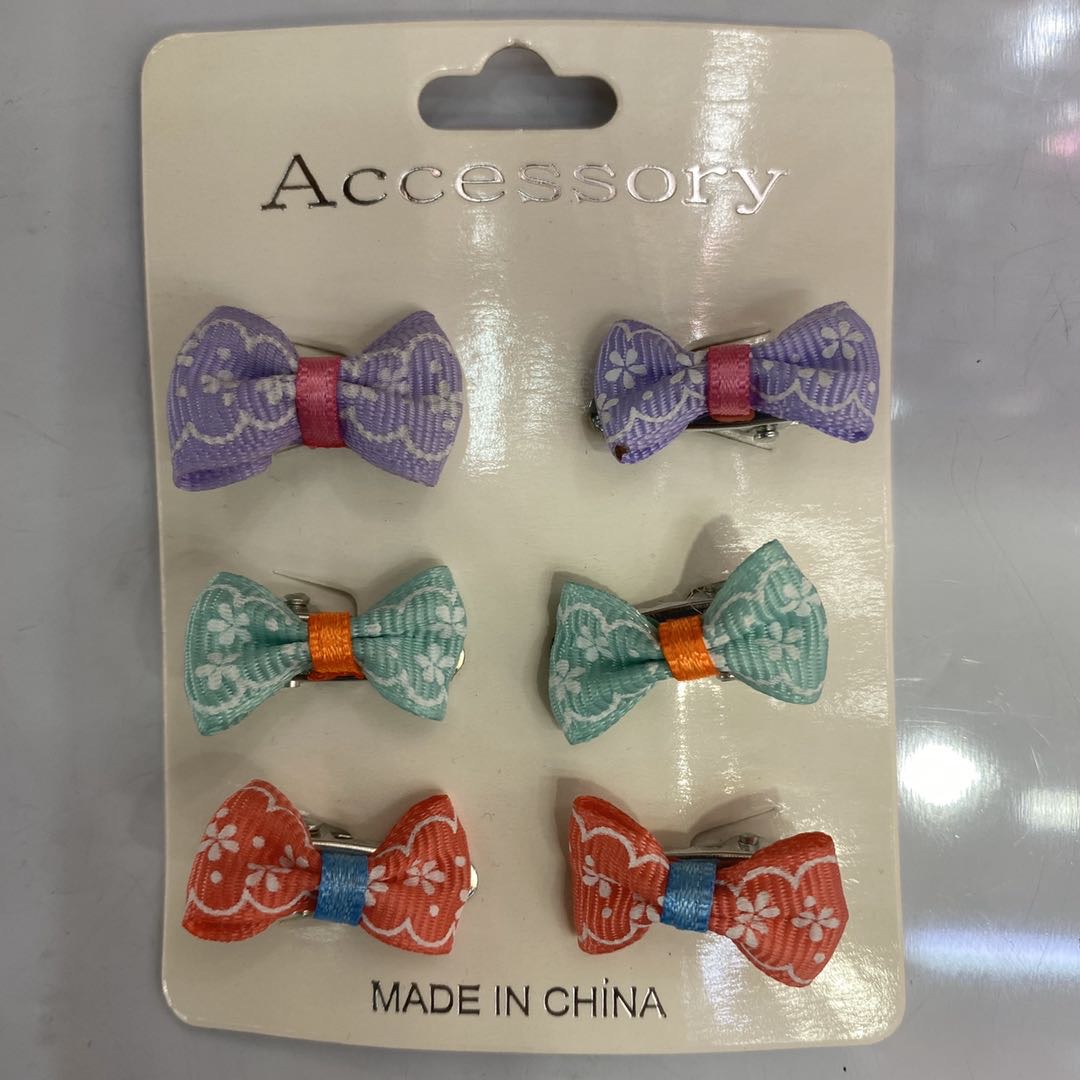 Hot new Japanese small fresh totem print bow for children small pair clip thumbnail
