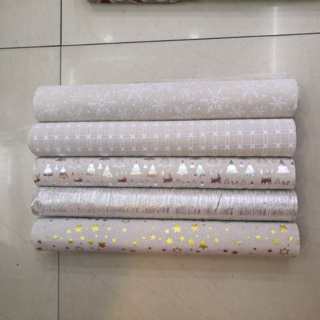 桌旗布卷棉布印亮片星星图案厂家直销，48cm×5码，60个一件